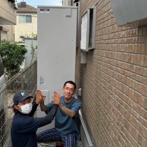 パナソニックエコキュートHE-K37GQから三菱エコキュートSRT-S466|エコキュート交換工事|東京都八王子市叶谷町|