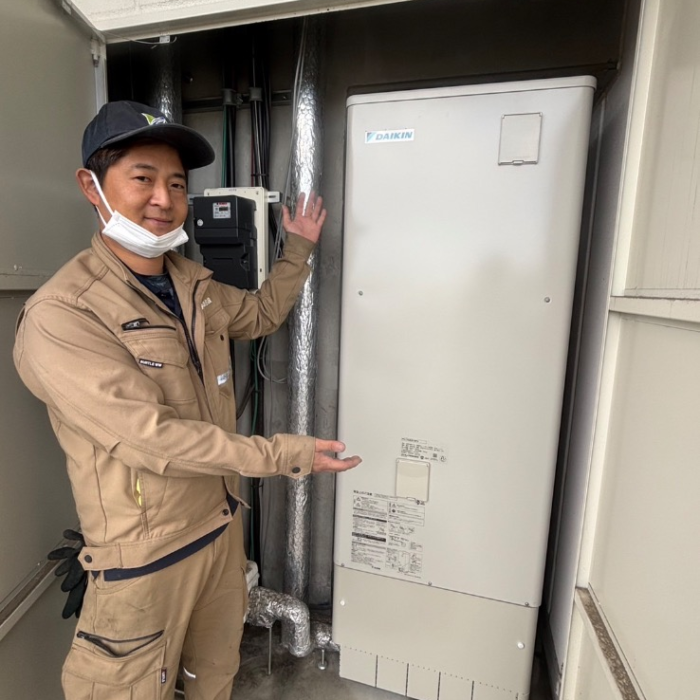 コロナエコキュートCTU-371D1A8-4からダイキンエコキュートEQX37ZFV｜エコキュート交換工事｜栃木県宇都宮市今泉町｜マンション｜ポレスターガーデンシティ今泉