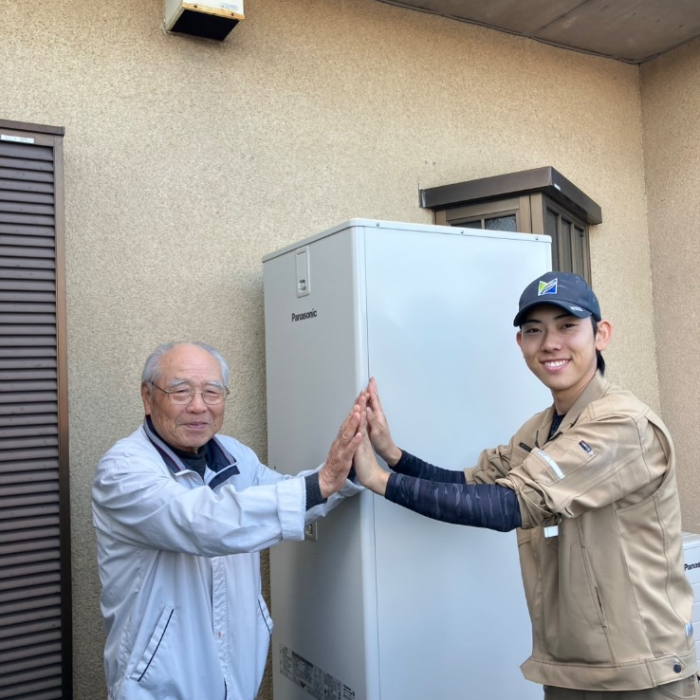 パナソニックエコキュートHE-K37BQからパナソニックエコキュートHE-S37LQS｜エコキュート交換工事｜埼玉県深谷市普済寺