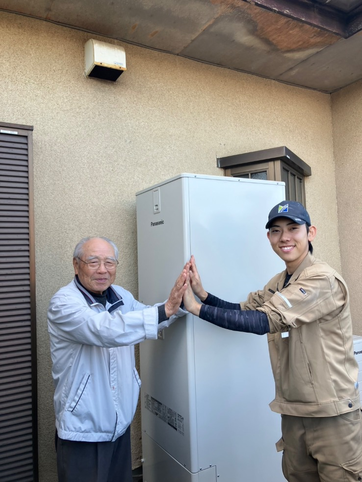 パナソニックエコキュートHE-K37BQからパナソニックエコキュートHE-S37LQS｜エコキュート交換工事｜埼玉県深谷市普済寺