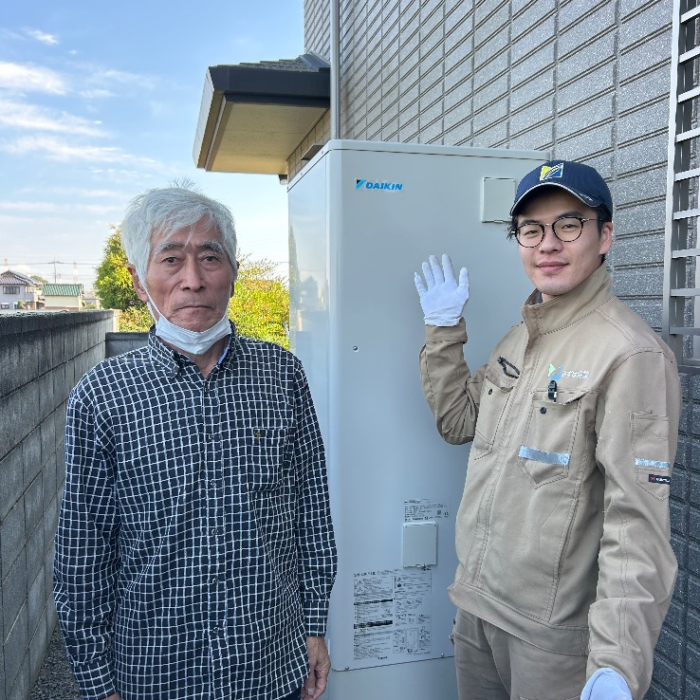 長府エコキュートEHP-3734GPXHからダイキンエコキュートEQX37ZFV｜エコキュート交換工事｜茨城県古河市山田｜