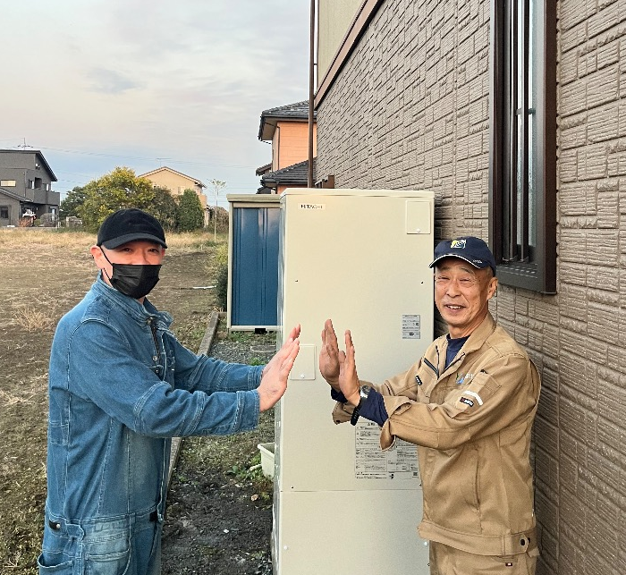 コロナエコキュートCFT-37M82-Cから日立エコキュートBHP-FG37XU｜エコキュート交換工事｜茨城県筑西市小川｜