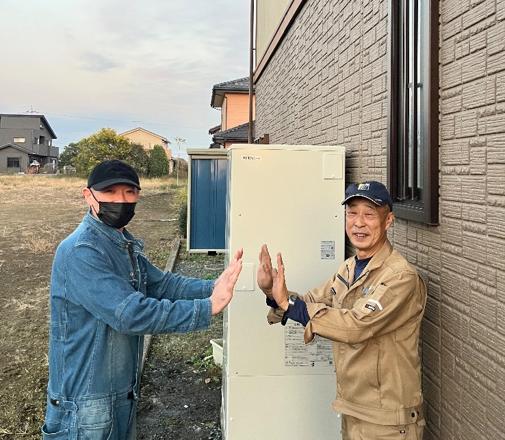 コロナエコキュートCFT-37M82-Cから日立エコキュートBHP-FG37XU｜エコキュート交換工事｜茨城県筑西市小川｜