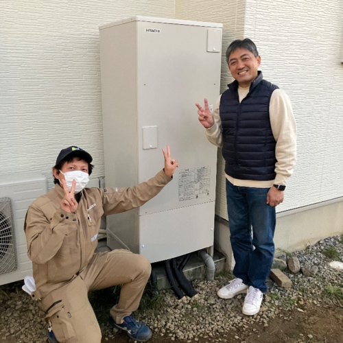 コロナエコキュートCHP-H3715Aから日立エコキュートBHP-FG37XU|エコキュート交換工事|埼玉県さいたま市西区|