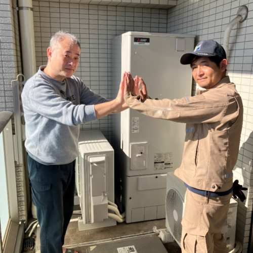 東芝エコキュートHPE-FB464CTから三菱エコキュートSRT-S376｜エコキュート交換工事｜東京都調布市染地｜マンション｜ミオカステーロ調布緑地公園