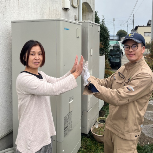 サンデンエコキュートEB37QTA2からダイキンエコキュートEQX37ZFV｜エコキュート交換工事｜群馬県安中市鷺宮｜