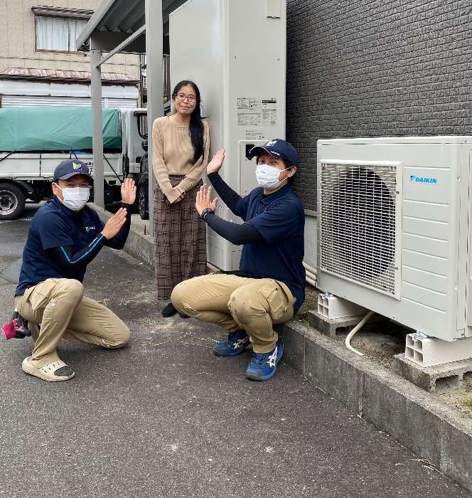 東芝エコキュートHWH-FBH373WCからダイキンエコキュートEQA37ZFTV｜エコキュート交換工事｜新潟県新潟市東区新川町｜