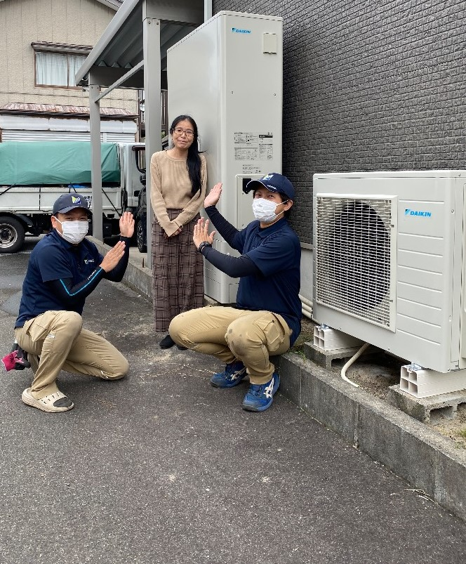 東芝エコキュートHWH-FBH373WCからダイキンエコキュートEQA37ZFTV｜エコキュート交換工事｜新潟県新潟市東区新川町｜