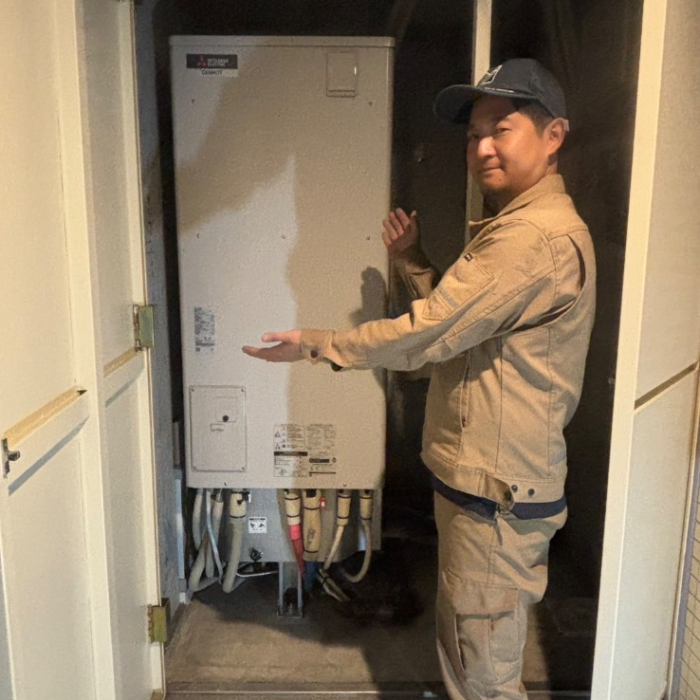 長府エコキュートEHP-3135GPXH-Sから三菱エコキュートSRT-S376｜エコキュート交換工事｜東京都杉並区高円寺北｜マンション｜イニシア中野