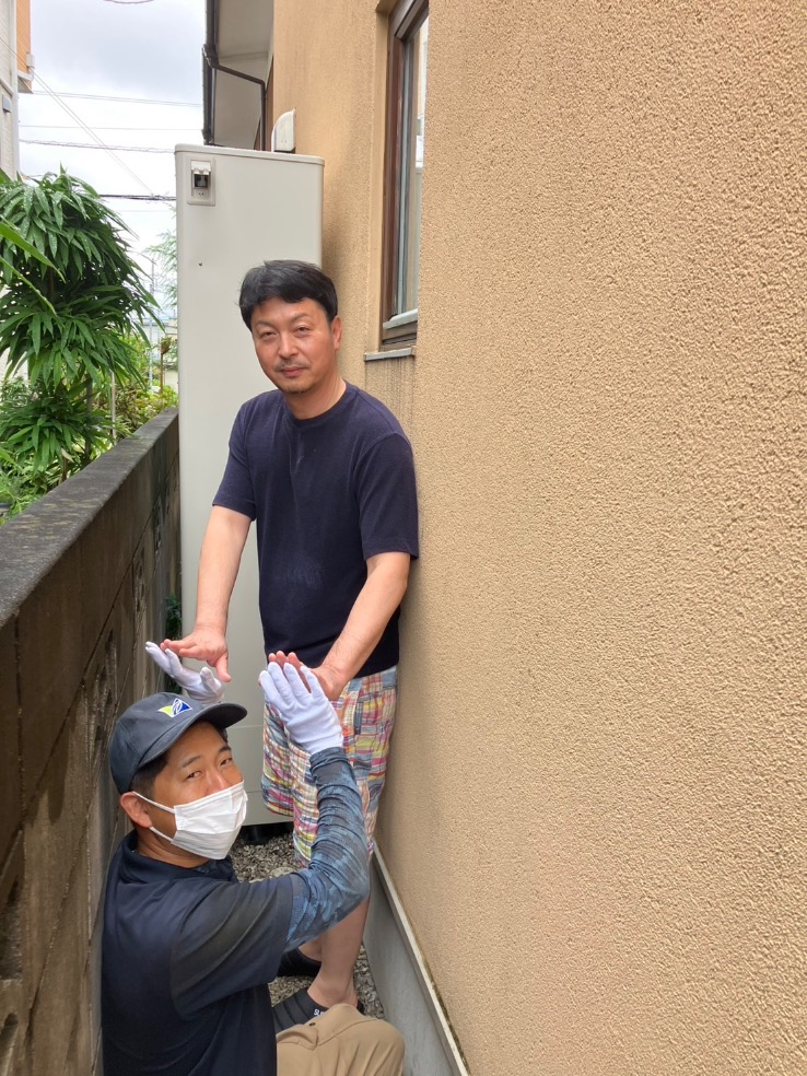 パナソニックエコキュートHE-W37CQからパナソニックエコキュートHE-H46LQS｜エコキュート交換工事｜埼玉県桶川市泉｜