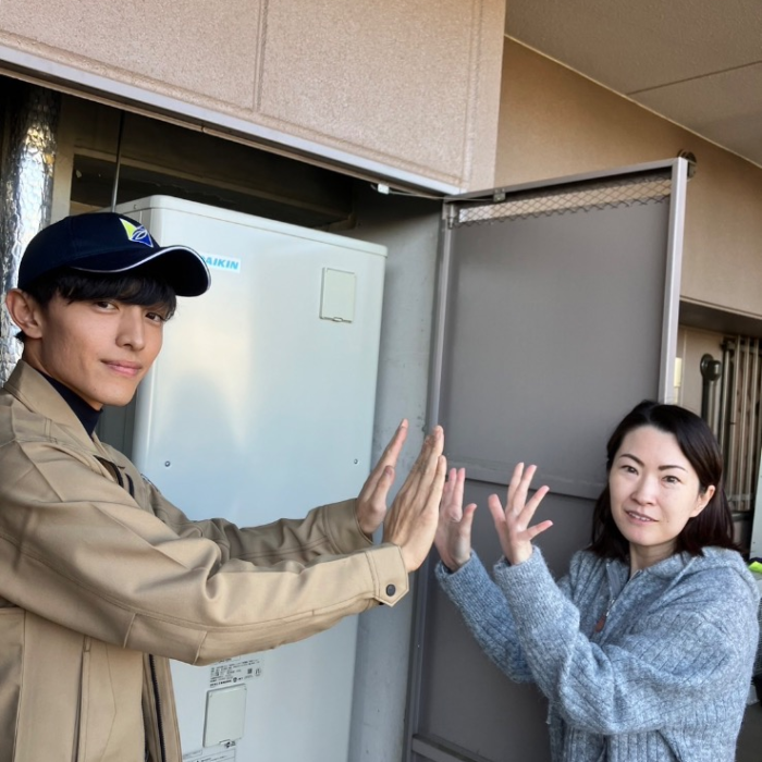 コロナエコキュートCTU-371D1A8-4からダイキンエコキュートEQN37YFV｜エコキュート交換工事｜栃木県宇都宮市今泉町｜マンション｜ポレスターガーデンシティ今泉