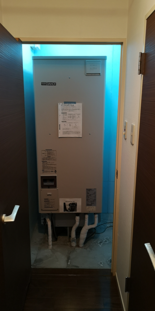三菱電気温水器SRT-37WD2から三菱電気温水器SRT-J37WD5｜電気温水器交換工事｜千葉県八千代市八千代台北｜マンション｜リノア八千代台