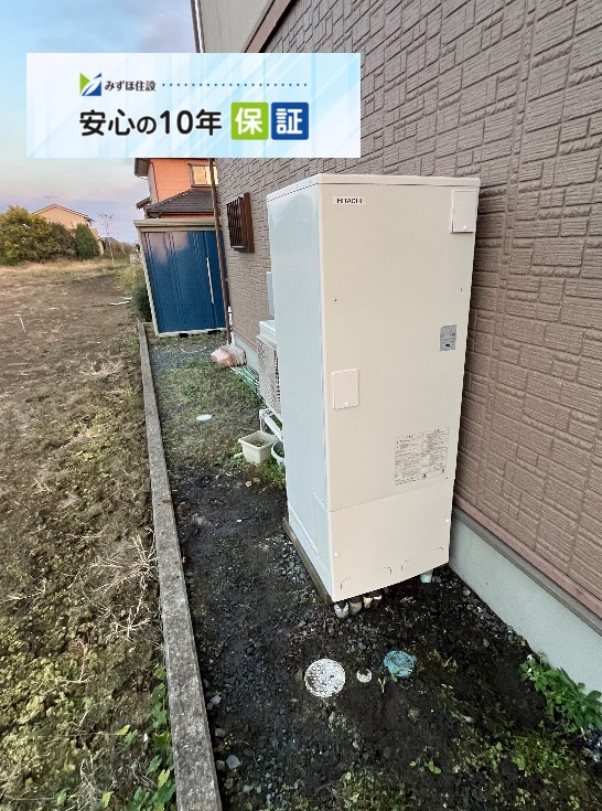 コロナエコキュートCFT-37M82-Cから日立エコキュートBHP-FG37XU｜エコキュート交換工事｜茨城県筑西市小川｜