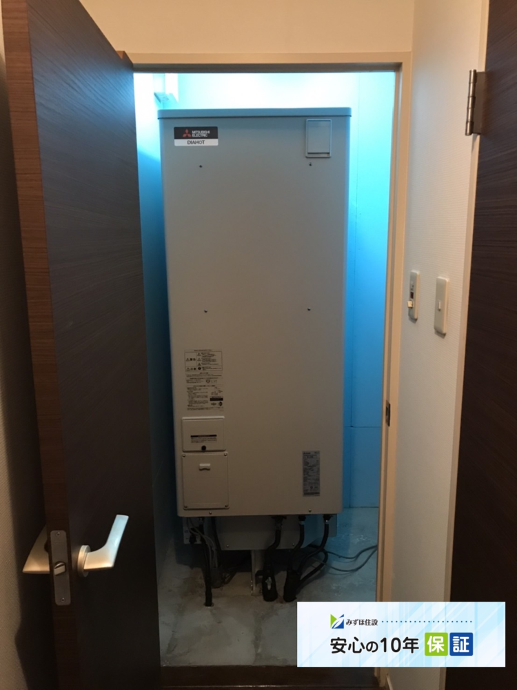 三菱電気温水器SRT-37WD2から三菱電気温水器SRT-J37WD5｜電気温水器交換工事｜千葉県八千代市八千代台北｜マンション｜リノア八千代台