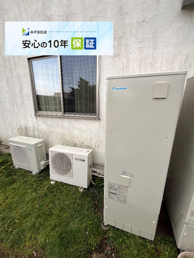 サンデンエコキュートEB37QTA2からダイキンエコキュートEQX37ZFV|エコキュート交換工事|群馬県安中市鷺宮|