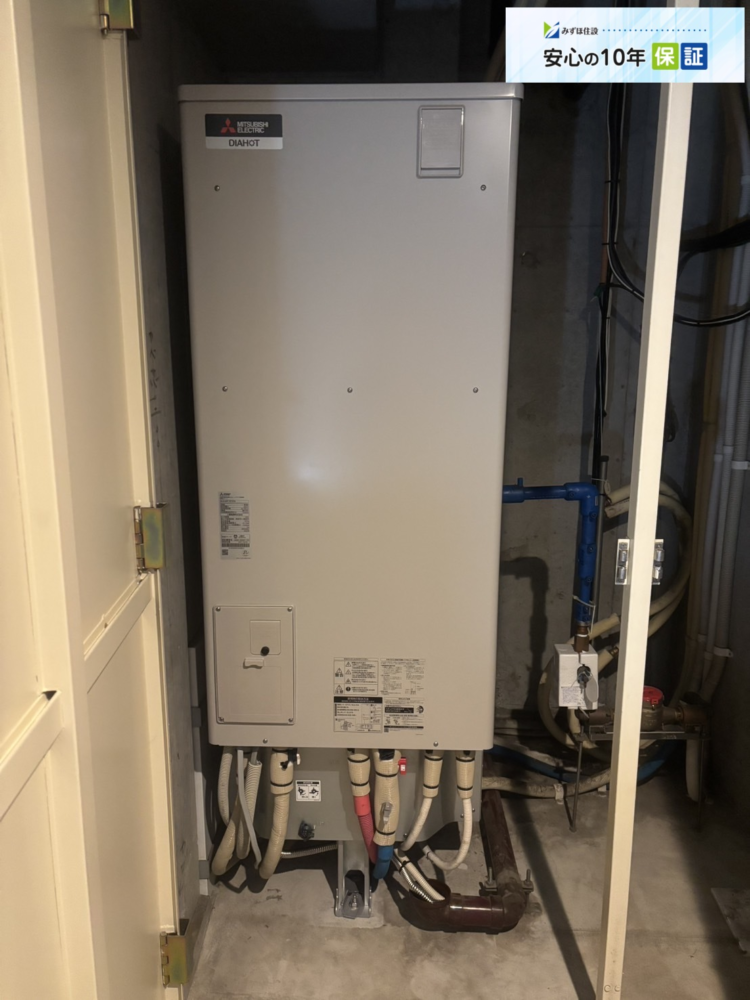長府エコキュートEHP-3135GPXH-Sから三菱エコキュートSRT-S376｜エコキュート交換工事｜東京都杉並区高円寺北｜マンション｜イニシア中野