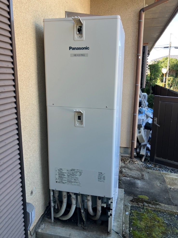 パナソニックエコキュートHE-K37BQからパナソニックエコキュートHE-S37LQS｜エコキュート交換工事｜埼玉県深谷市普済寺