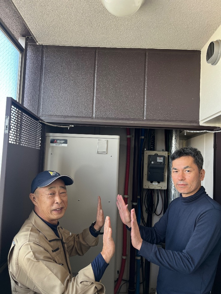 三菱エコキュートSRT-HPT37WD4から三菱エコキュートSRT-S376|エコキュート交換工事|茨城県守谷市中央|マンション|ポレスター守谷