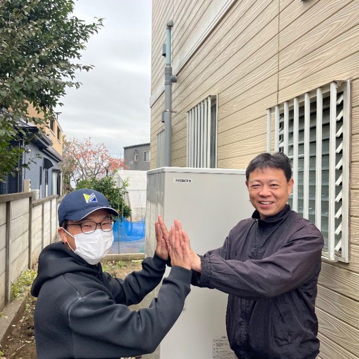 タカラエコキュートEC-3706KU-FANSから日立エコキュートBHP-FG37XU｜エコキュート交換工事｜神奈川県横浜市泉区上飯田町