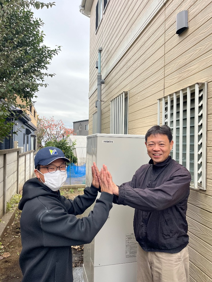 タカラエコキュートEC-3706KU-FANSから日立エコキュートBHP-FG37XU|エコキュート交換工事|神奈川県横浜市泉区上飯田町