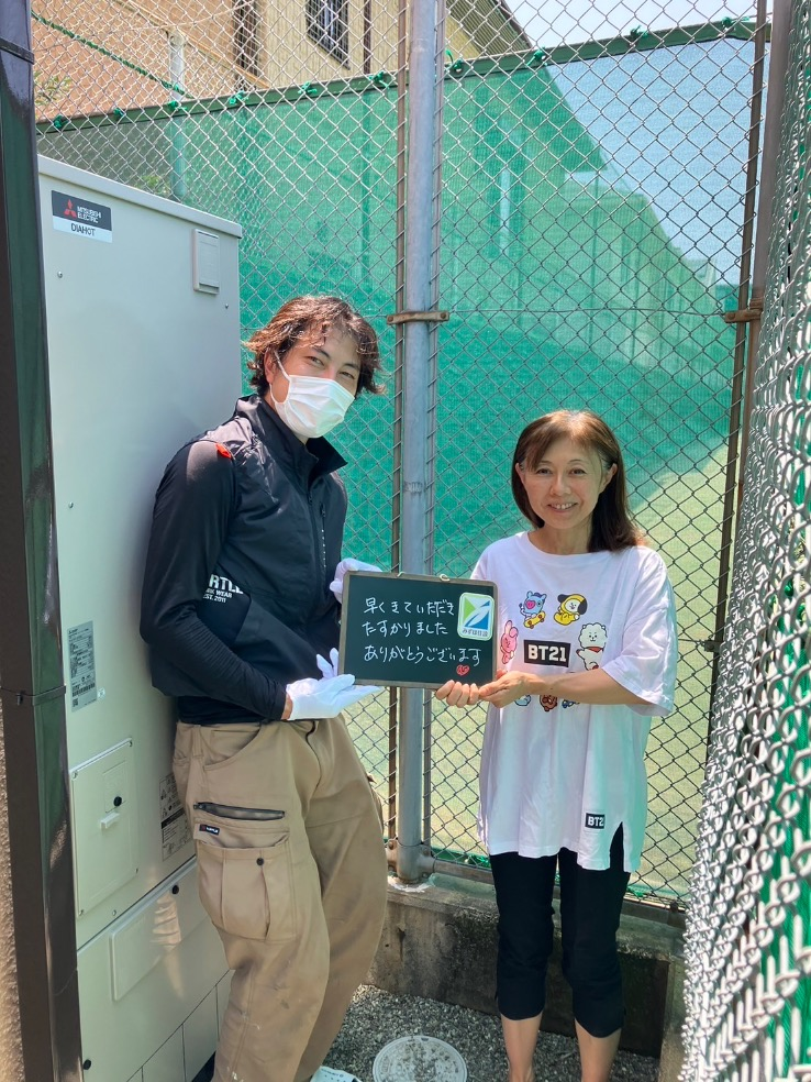 三菱エコキュートSRT-HPT37WX5から三菱エコキュートSRT-S376|エコキュート交換工事|静岡県駿東郡長泉町中土狩|