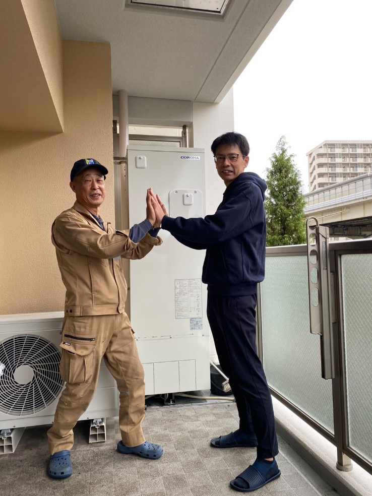 コロナエコキュートCTU-301DA7-1-BLからコロナエコキュートCHP-S30AZ1-12|エコキュート交換工事|東京都江東区亀戸|マンション|キャピタルガーデン東大島ソレア