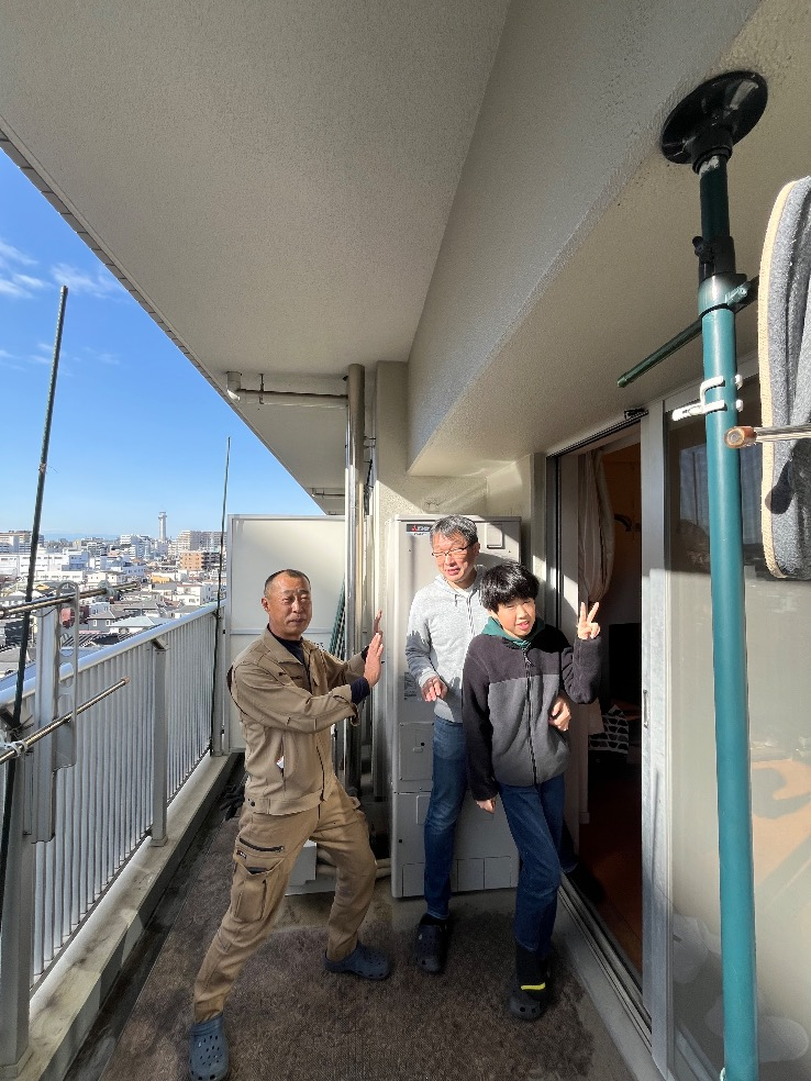 コロナエコキュートCTU-H3714AZから三菱エコキュートSRT-S376U｜エコキュート交換工事｜東京都足立区新田｜マンション｜グランスイートハートアイランド