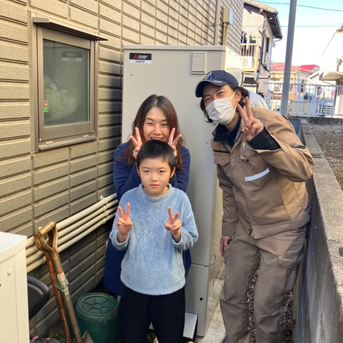 三菱エコキュートSRT-HPT37W5-CBから三菱エコキュートSRT-S376U｜エコキュート交換工事｜千葉県松戸市松飛台｜