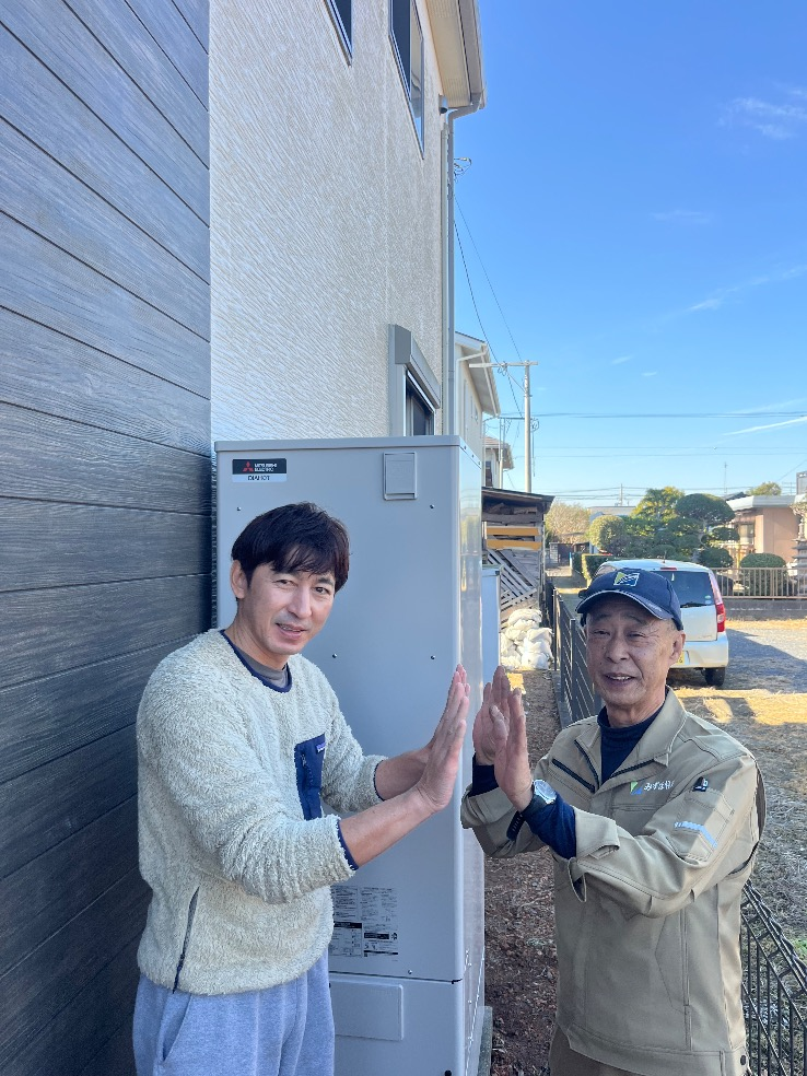 パナソニックエコキュートHE-S37EQから三菱エコキュートSRT-S376｜エコキュート交換工事｜千葉県長生郡一宮町一宮｜