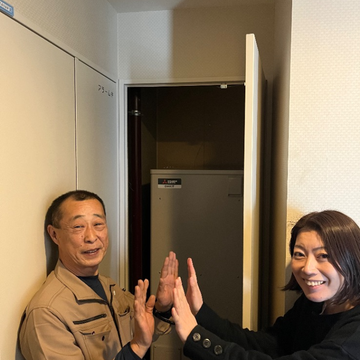 パナソニックエコキュートHE-30C3QMから三菱エコキュートSRT-W306D-2｜エコキュート交換工事｜東京都江東区白河｜マンション｜Dグラフォート清澄白河