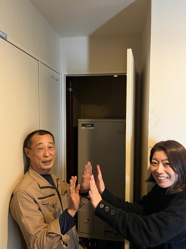 パナソニックエコキュートHE-30C3QMから三菱エコキュートSRT-W306D-2｜エコキュート交換工事｜東京都江東区白河｜マンション｜Dグラフォート清澄白河