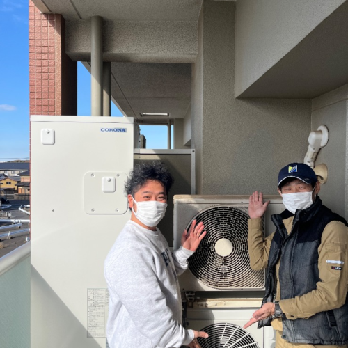 コロナエコキュートCHP-H3014AMからコロナエコキュートCHP-S30AZ1-12|エコキュート交換工事|千葉県船橋市上山町|マンション|ザ・ガーデンプレミアム