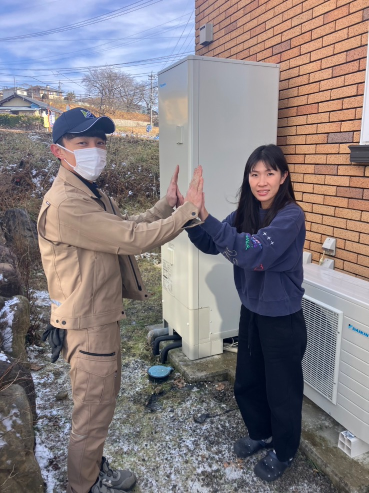 三菱エコキュートSRT-HPTK46W7らダイキンエコキュートEQA46YFHV|エコキュート交換工事|長野県小諸市東雲|