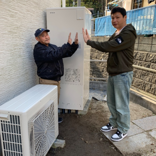 三菱エコキュートSRT-WT37から日立エコキュートBHP-FG37XU｜エコキュート交換工事｜茨城県日立市末広町｜