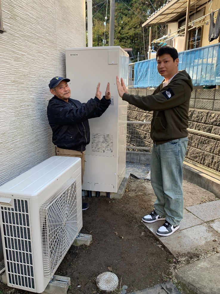 三菱エコキュートSRT-WT37から日立エコキュートBHP-FG37XU｜エコキュート交換工事｜茨城県日立市末広町｜