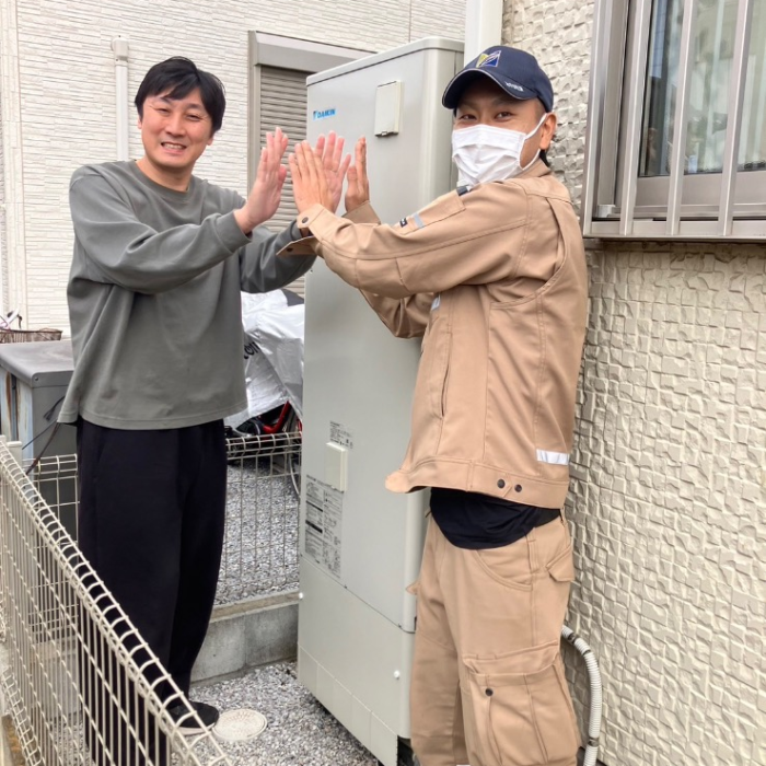 パナソニックエコキュートHE-370SDQからダイキンエコキュートEQA37ZFPV｜エコキュート交換工事｜埼玉県春日部市大沼｜