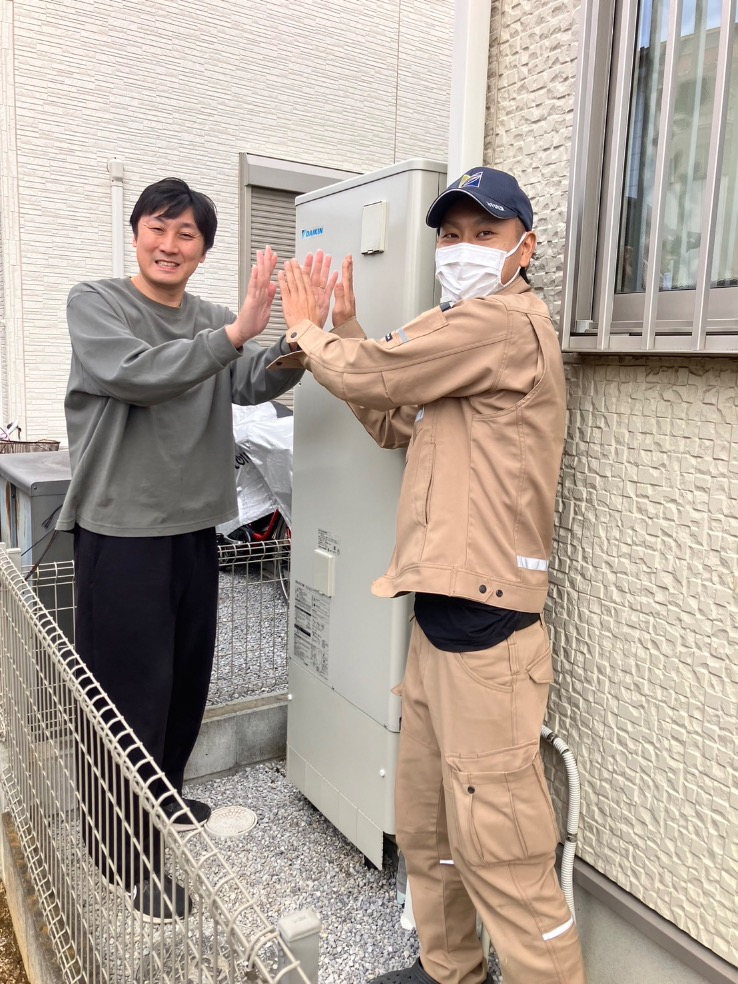 パナソニックエコキュートHE-370SDQからダイキンエコキュートEQA37ZFPV|エコキュート交換工事|埼玉県春日部市大沼|