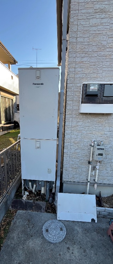 パナソニックエコキュートHE-460SEQから日立エコキュートBHP-FG37XU|エコキュート交換工事|茨城県古河市久能|