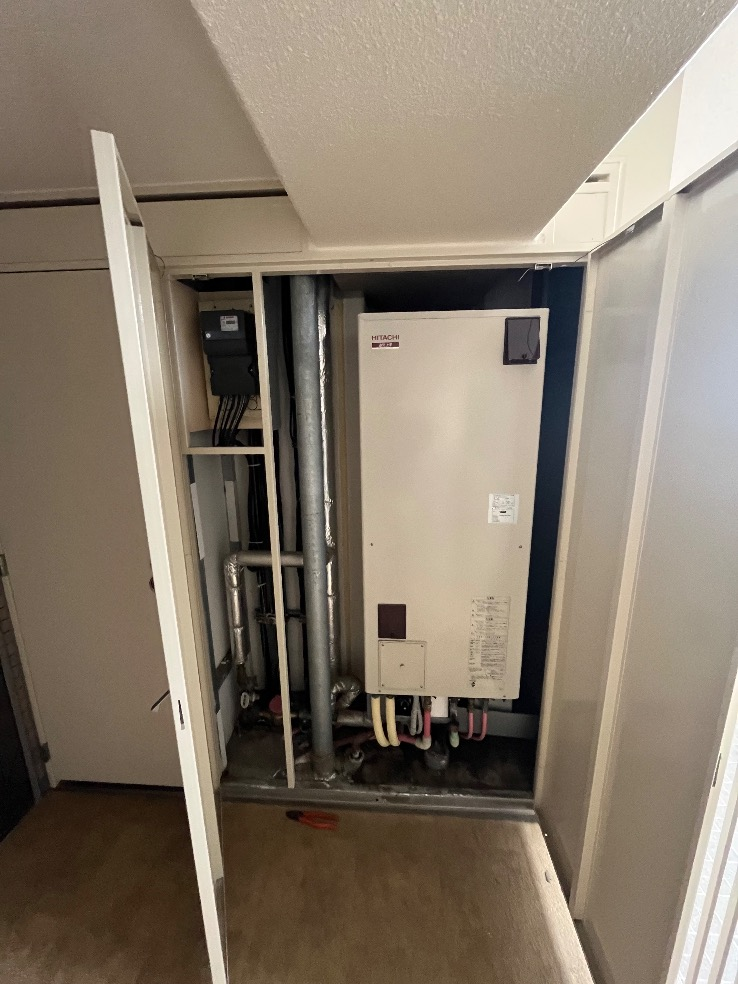 日立エコキュートBHP-TA370から日立エコキュートBHP-FG37WU｜エコキュート交換工事｜埼玉県岩槻区西町｜マンション｜ヒューマンスクエア岩槻プレミアムタワー