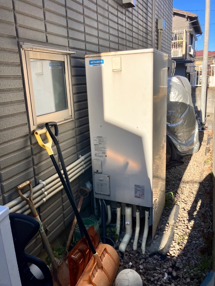 三菱エコキュートSRT-HPT37W5-CBから三菱エコキュートSRT-S376U｜エコキュート交換工事｜千葉県松戸市松飛台｜