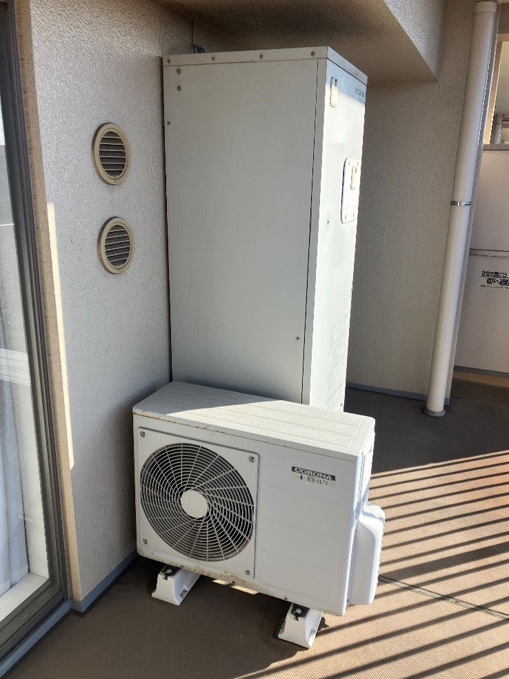 コロナエコキュートCTU-H3014AMからコロナエコキュートCHP-S30AZ1-12｜エコキュート交換工事｜千葉県印西市原｜マンション｜レイディアントシティ印西牧の原