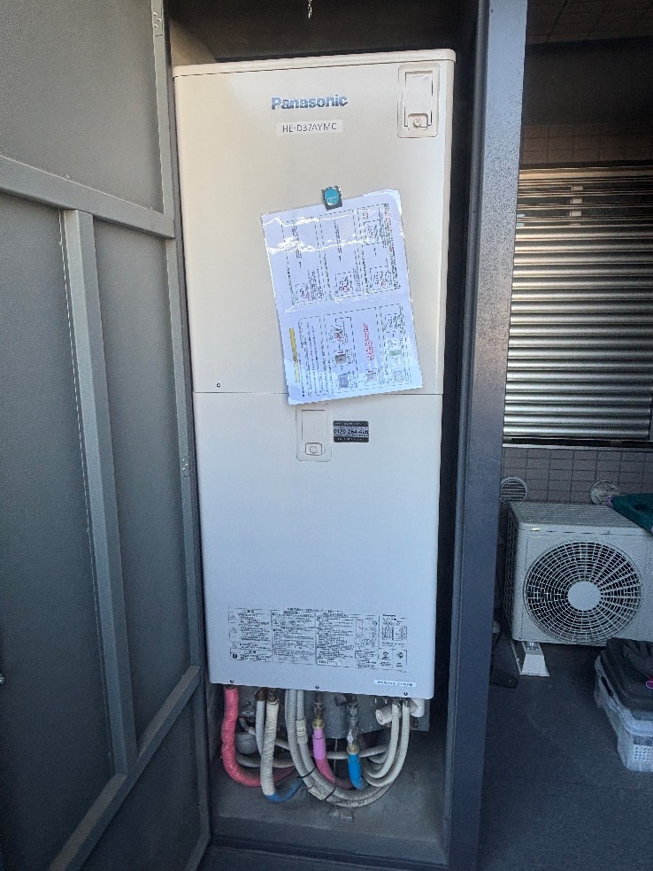 パナソニックエコキュートHE-D37AYMCから三菱エコキュートSRT-W306D-2｜エコキュート交換工事｜埼玉県三郷市中央｜マンション｜ザライオンズ三郷中央タワー