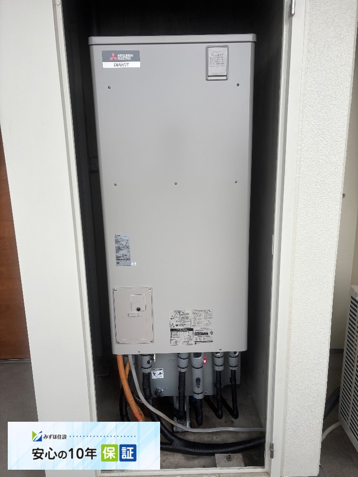 三菱エコキュートSRT-HPT37WD2から三菱エコキュートSRT-S376U｜エコキュート交換工事｜埼玉県久喜市桜田｜マンション｜レーベンスクエア東鷲宮ブリーズアリーナ