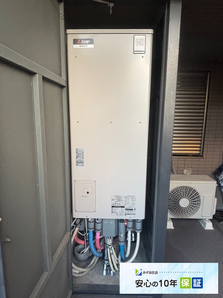 パナソニックエコキュートHE-D37AYMCから三菱エコキュートSRT-W306D-2｜エコキュート交換工事｜埼玉県三郷市中央｜マンション｜ザライオンズ三郷中央タワー