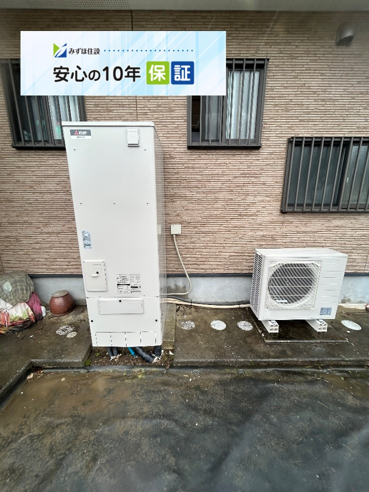 パナソニックエコキュートHE-K37AQから三菱エコキュートSRT-S376|エコキュート交換工事|群馬県館林市上三林町|