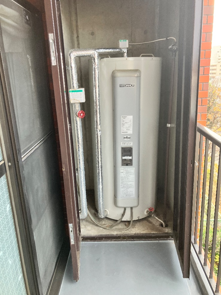 三菱電気温水器SRG-4656Mから三菱電気温水器SRG-375G｜電気温水器交換工事｜神奈川県川崎市高津区久末｜マンション｜ライオンズマンション久末