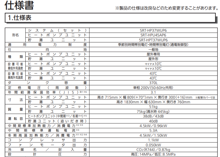 三菱SRT-HP37WUP6からエコキュート交換、修理、取替えをご検討の方へ