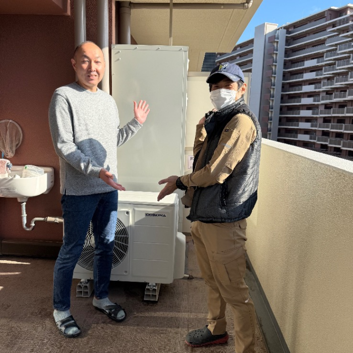 コロナエコキュートCTU-H3014AからコロナエコキュートCHP-S30AZ1-12｜エコキュート交換工事｜千葉県我孫子市我孫子｜マンション｜グランレジデンス