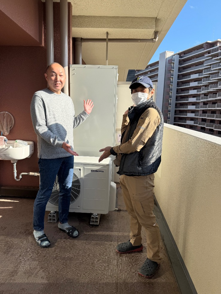 コロナエコキュートCTU-H3014AからコロナエコキュートCHP-S30AZ1-12｜エコキュート交換工事｜千葉県我孫子市我孫子｜マンション｜グランレジデンス