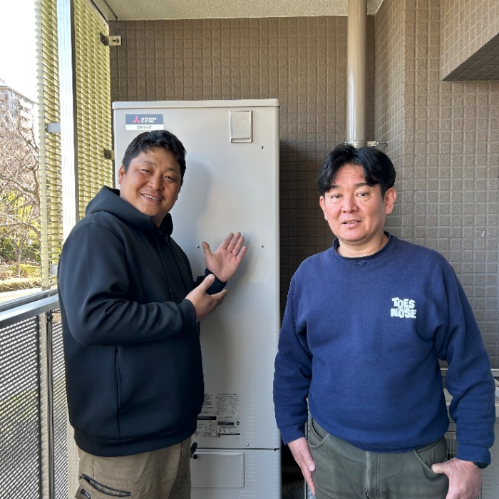 日立エコキュートBHP-TD373から三菱エコキュートSRT-S377｜エコキュート交換工事｜神奈川県横浜市泉区緑園｜マンション｜グレーシア緑園都市ガーデンプレミア